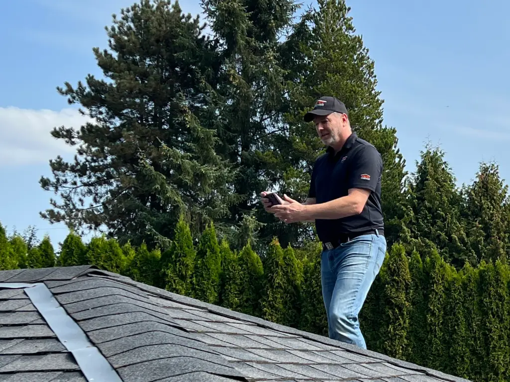 Inspector on roof